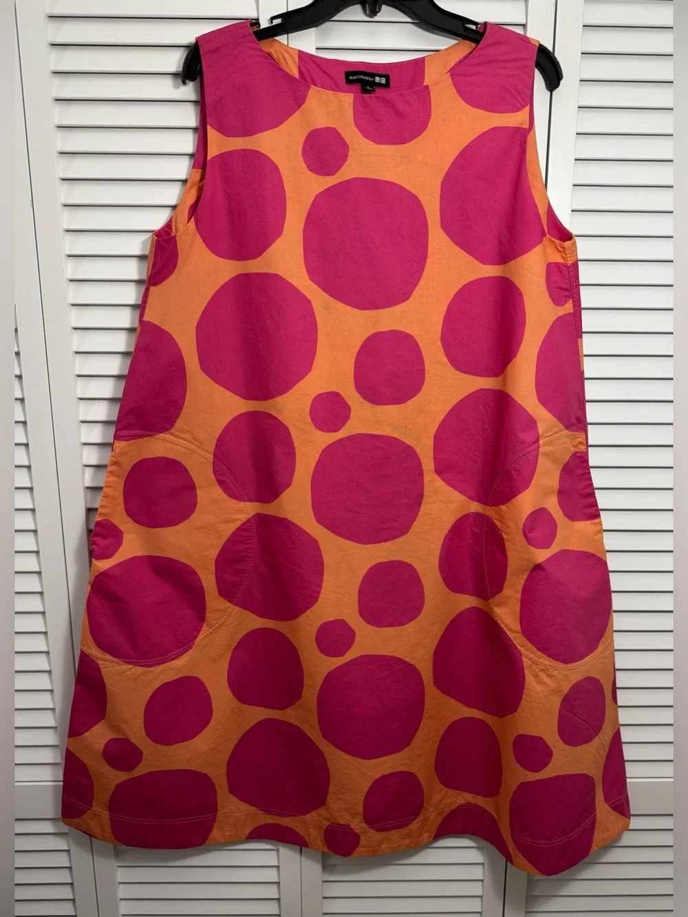 Uniqlo × Marimekko Women's A-Line Sleeveless Dress Pink Size L - Picture 2 of 9